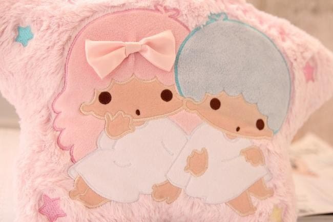 Kawaii pink plush fairy kei decorative throw pillows candy shaped and star