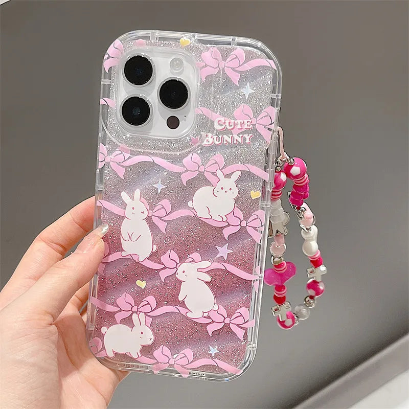 Pink ribbon bunny iphone case - bows - bunny - iphone - kawaii - phone case