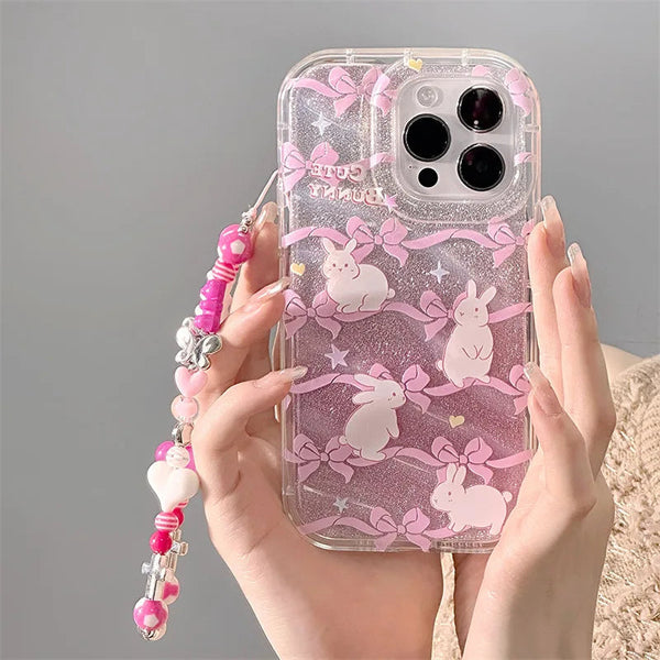 Pink ribbon bunny iphone case - bows - bunny - iphone - kawaii - phone case