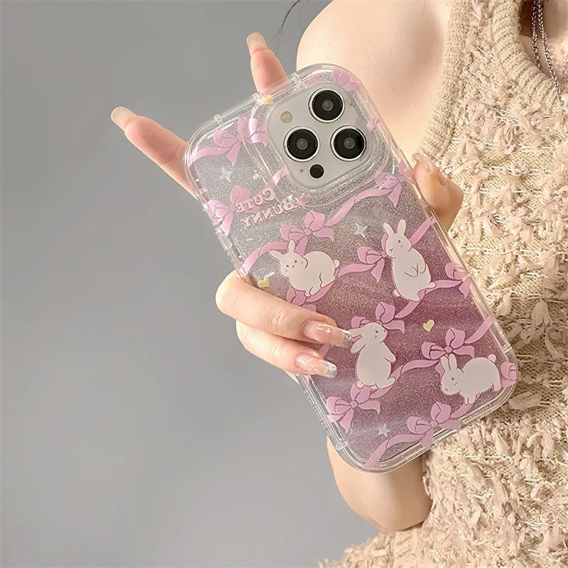 Pink ribbon bunny iphone case - bows - bunny - iphone - kawaii - phone case