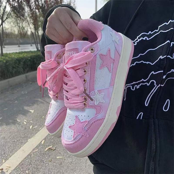 Pink star girl sneakers - footwear - kawaii - pink - shoe - shoes