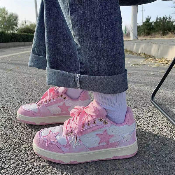 Pink star girl sneakers - footwear - kawaii - pink - shoe - shoes