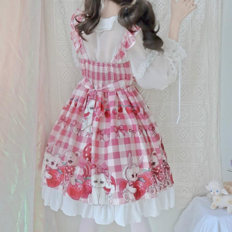 Plaid baby bun dress - bunnies - bunny rabbits - dresses - fairy kei - jsk