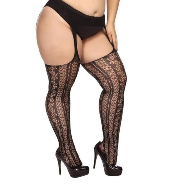 Plus size pantyhose - goth - gothic - lace tights - nylon - nylons