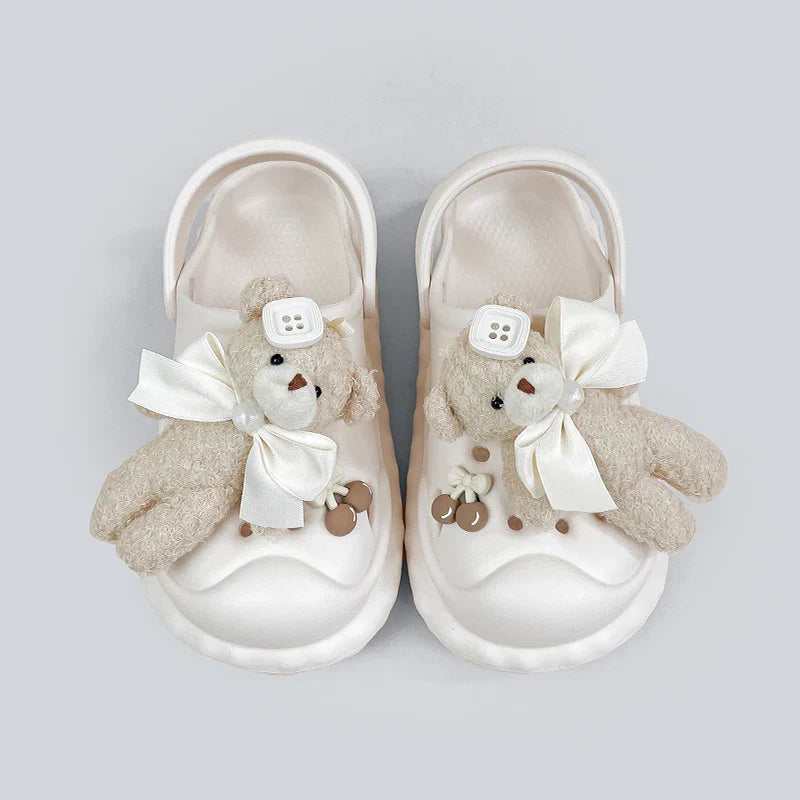 Plush teddy clogs - bear - crocs - plush - sandals - shoes