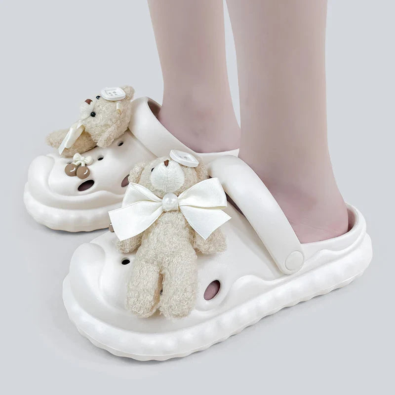 Plush teddy clogs - bear - crocs - plush - sandals - shoes