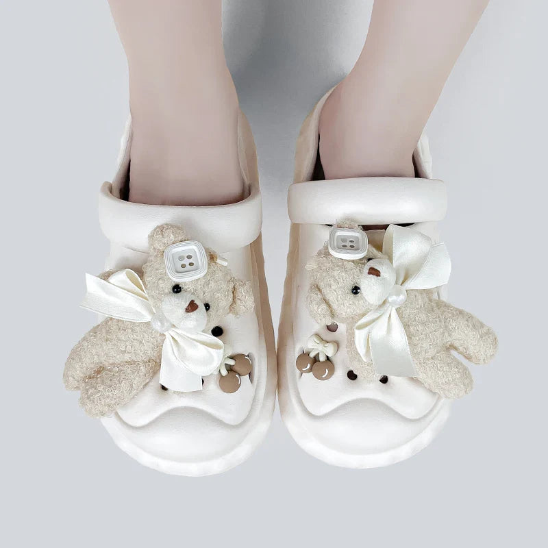 Plush teddy clogs - bear - crocs - plush - sandals - shoes