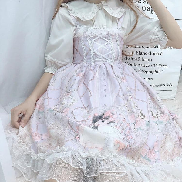 Porcelain doll dress - cat dress - dresses - little girl - space