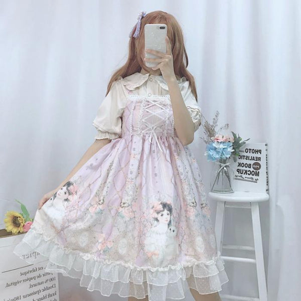 Porcelain doll dress - cat dress - dresses - little girl - space