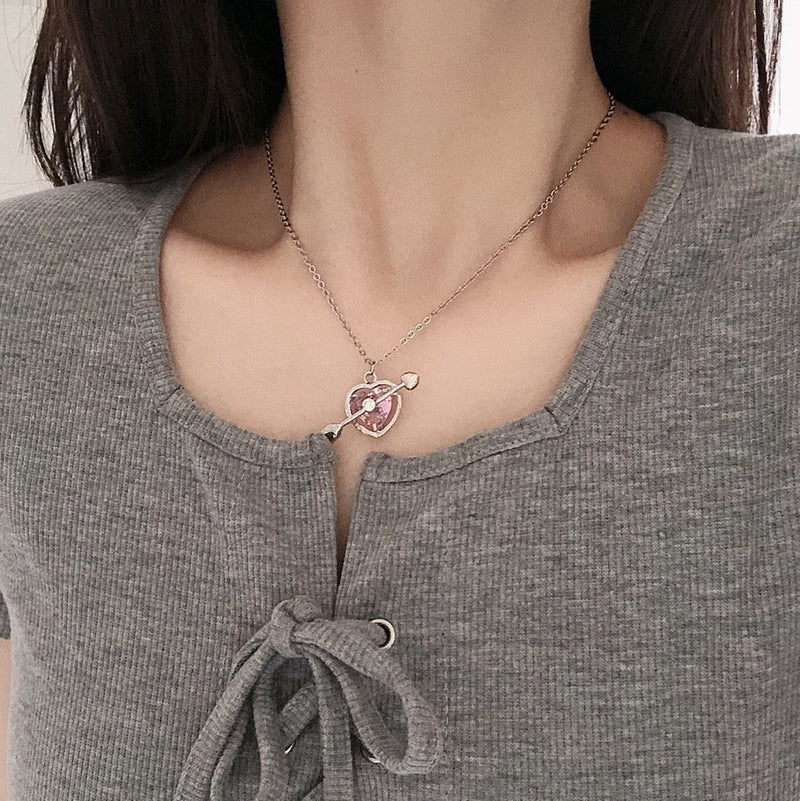 Pretty pink princess necklaces - chain - choker - dollette - fairycore - hearts