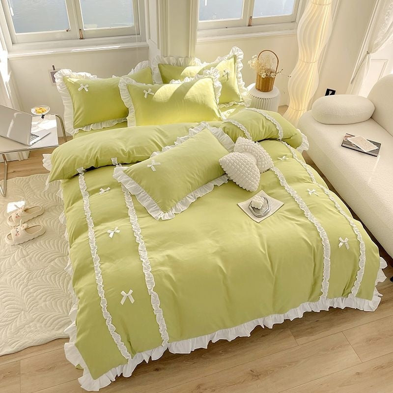 Pretty Ruffle Bedding Pretty Princess Puffy Ruffled Pastel Bedding Set | Kawaii Babe