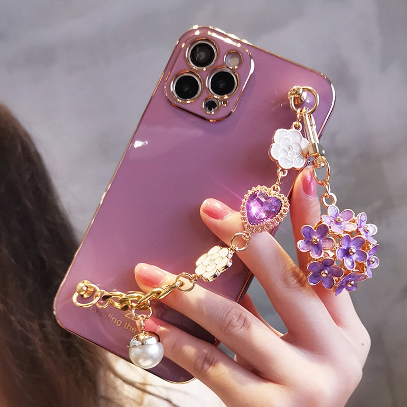 Princess chain iphone case - floral - flowers - hearts - iphone - kawaii