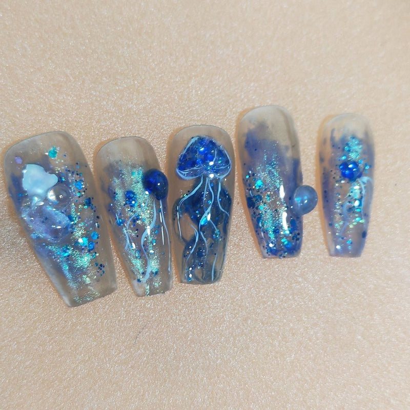 Princess deco press on nails - fake nails - kawaii - long - press