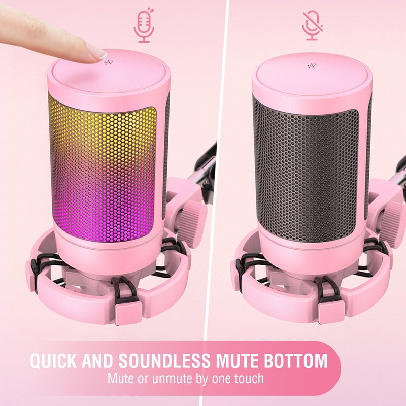 Professional pink streaming microphone - egirl - egirls - electronics - gamer -