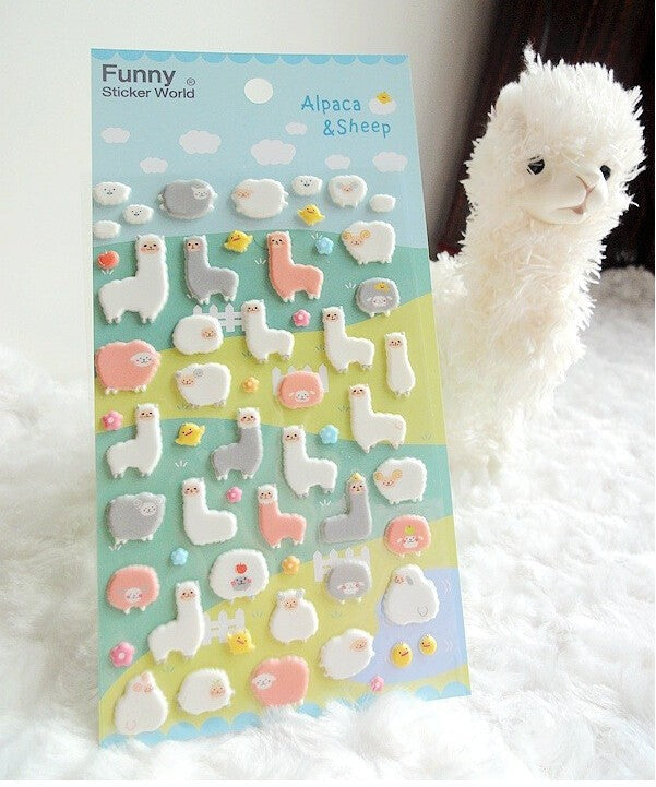 Puffy alpaca stickers - 3d stickers - alpaca - alpacas - alpacasso - llama