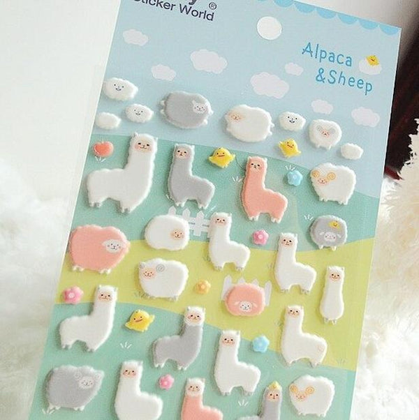 Puffy alpaca stickers - 3d stickers - alpaca - alpacas - alpacasso - llama