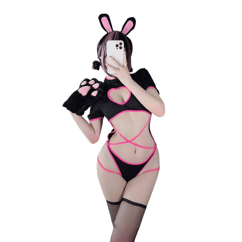 Punk bunny onesie - bodysuit - bodysuits - bunny girl - girls - cosplay