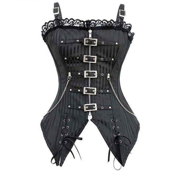 Punk rock corset - buckled - corset - corseted - corsetted - dark fashion