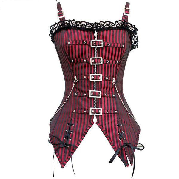 Punk rock corset - buckled - corset - corseted - corsetted - dark fashion