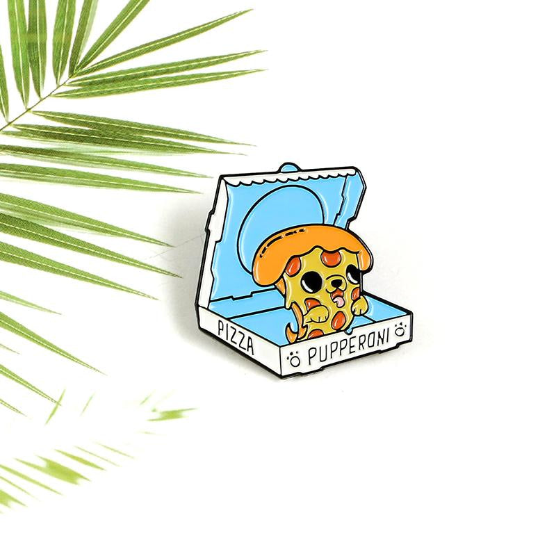 Pupperoni pizza enamel pin - brooch - brooches - dog pizza - enamel pins - lapel