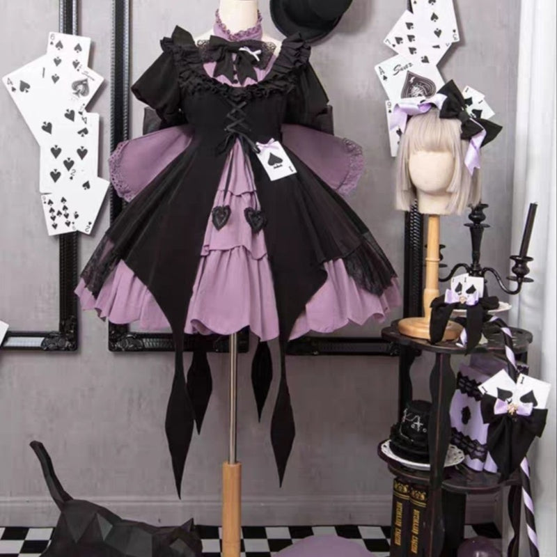 Purple Spade Halloween Gothic Cosplay Dress | Kawaii Babe S Purple Spade Halloween Gothic Cosplay Dress | Kawaii Babe S