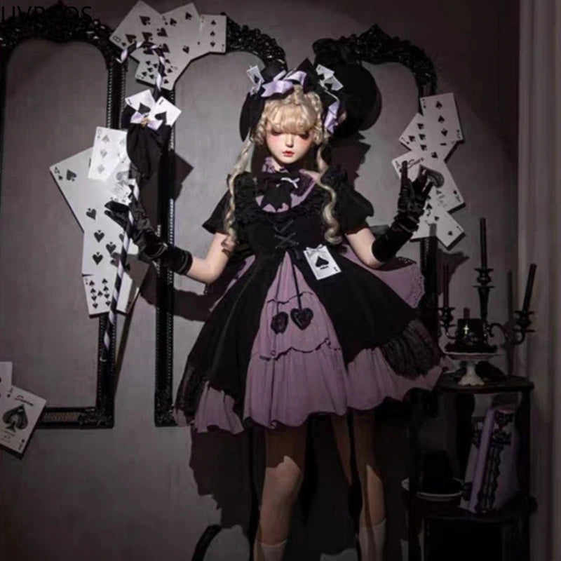 Purple Spade Halloween Gothic Cosplay Dress | Kawaii Babe S Purple Spade Halloween Gothic Cosplay Dress | Kawaii Babe S