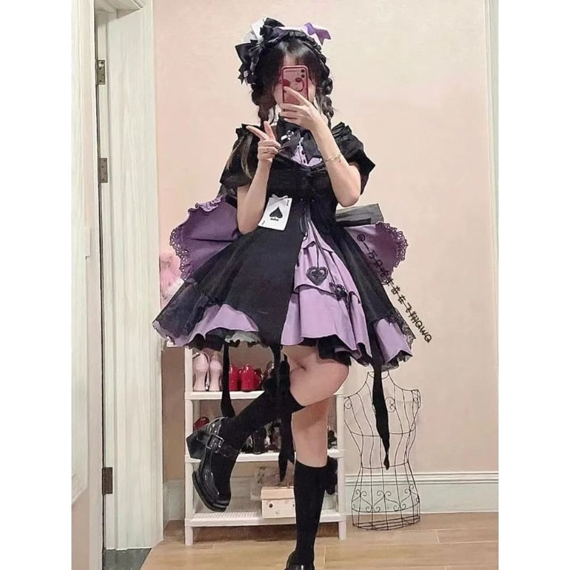 Purple Spade Halloween Gothic Cosplay Dress | Kawaii Babe S Purple Spade Halloween Gothic Cosplay Dress | Kawaii Babe S