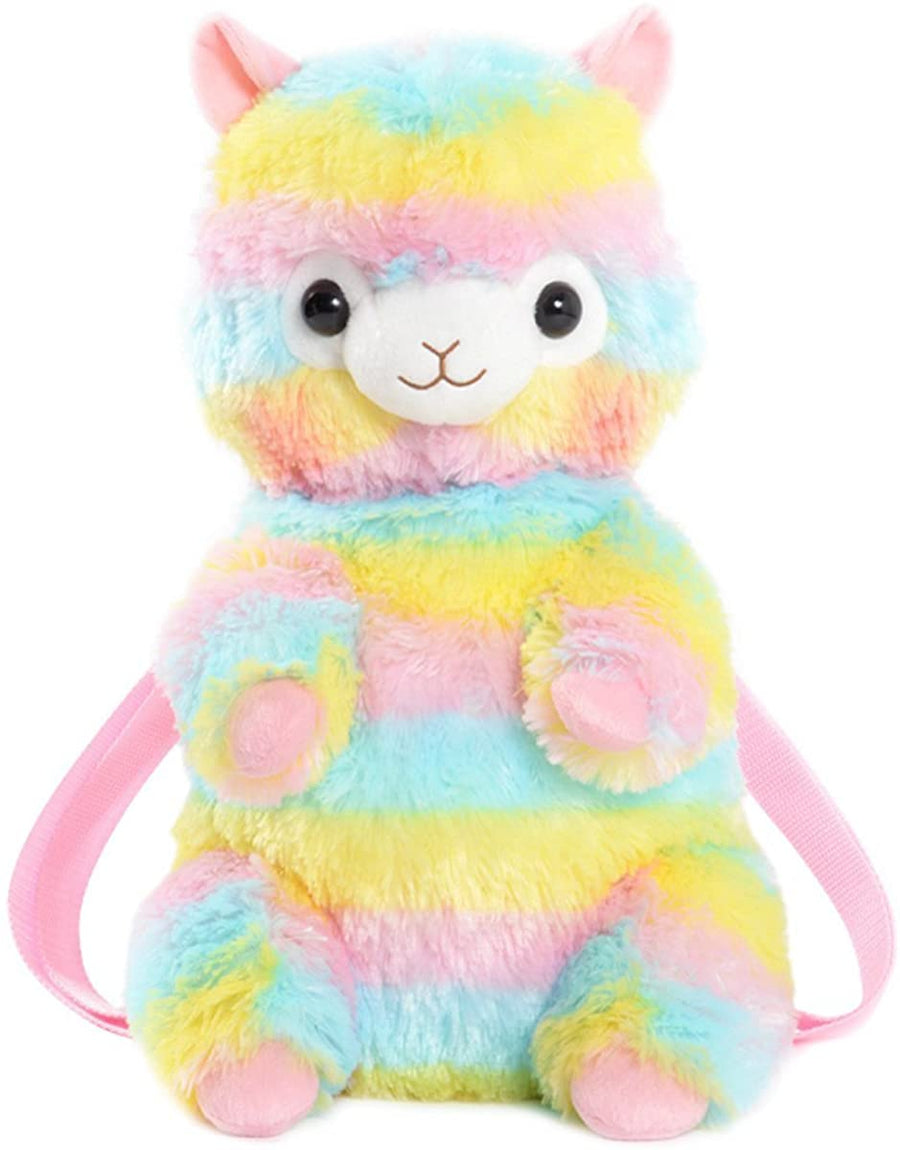 Kawaii Rainbow Alpaca Backpack Alpacasso Plush Toy
