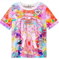 Rainbow explosion tee - curse words - don’t touch - harajuku - fashion