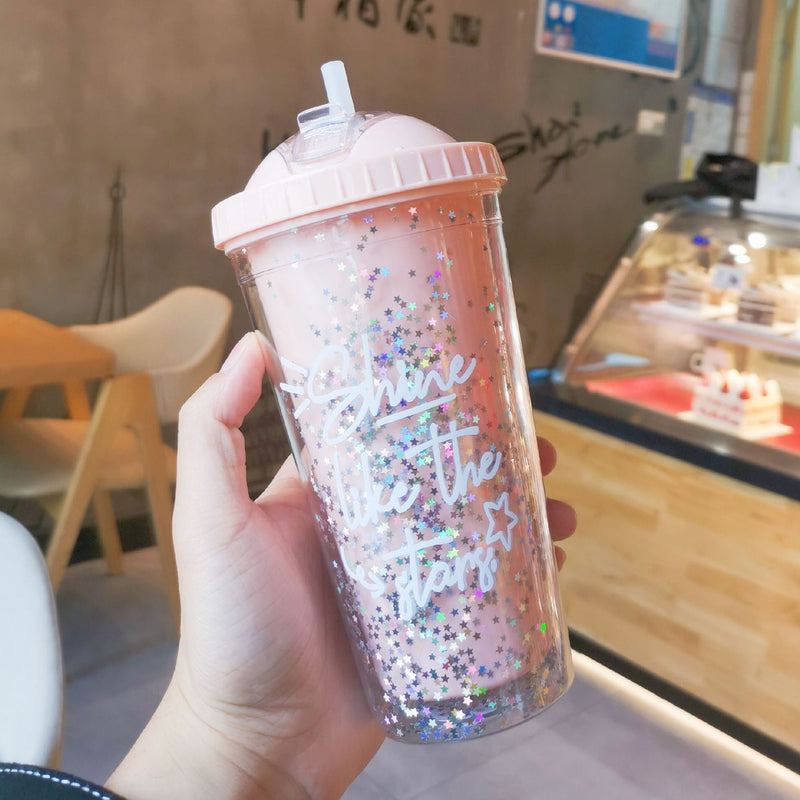 Rainbow sprinkles water bottle - cup - cups - drinkware - kawaii - mug