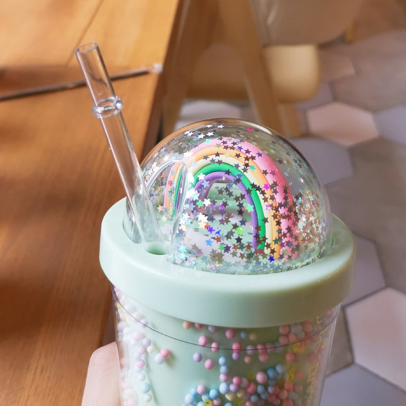 Rainbow sprinkles water bottle - cup - cups - drinkware - kawaii - mug