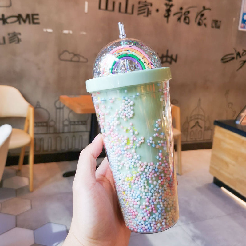 Rainbow sprinkles water bottle - cup - cups - drinkware - kawaii - mug