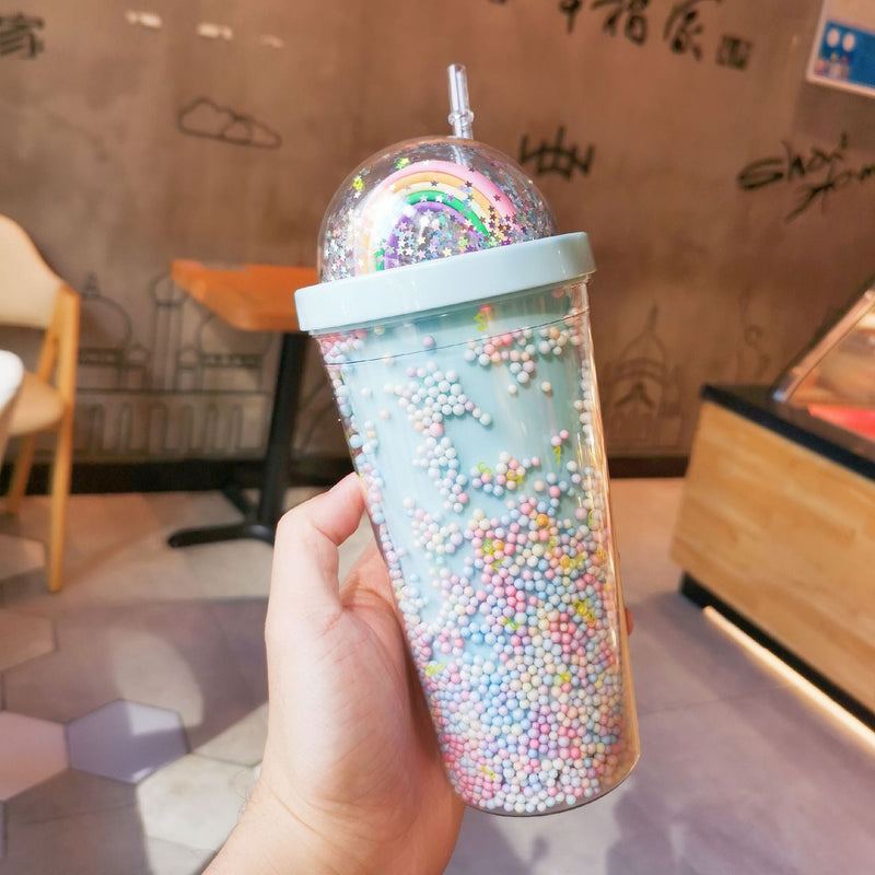 Rainbow sprinkles water bottle - cup - cups - drinkware - kawaii - mug