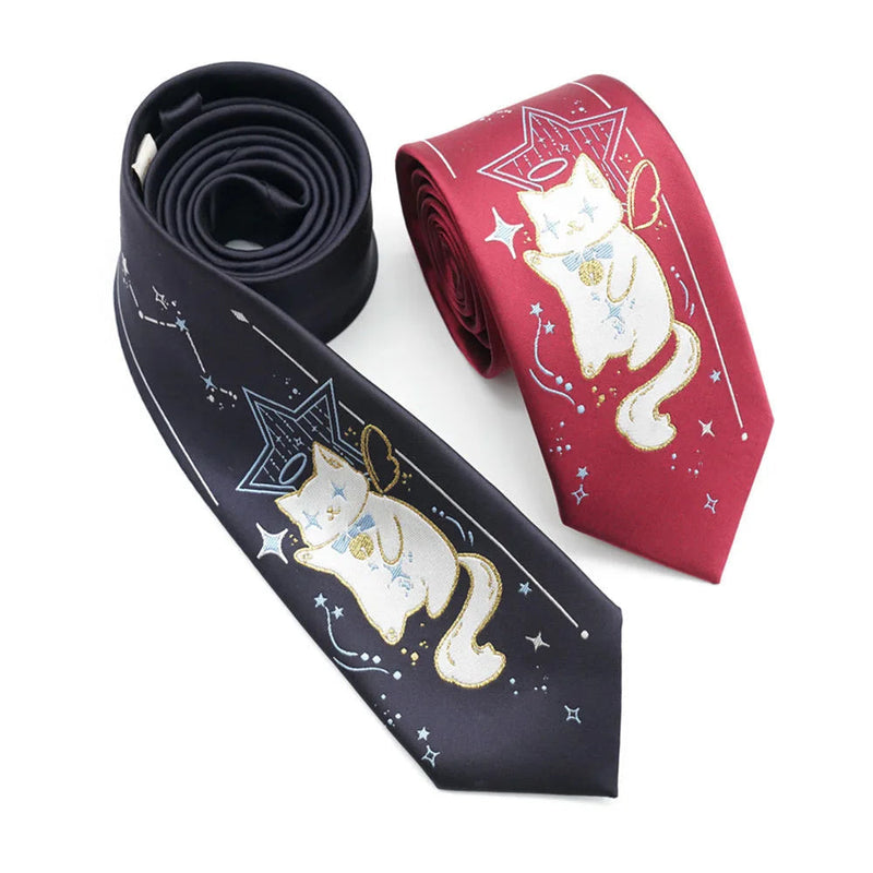 Kawaii red & black star kitten bowties neckties punk rock edgy