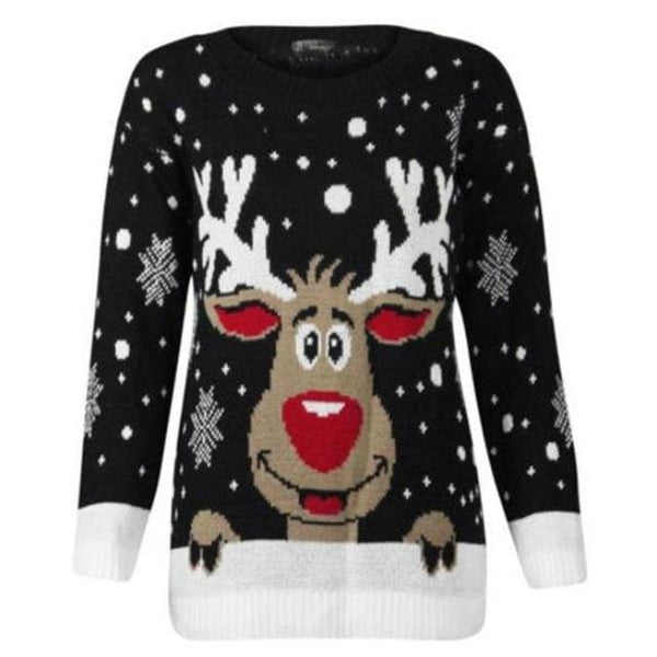 Reindeer Knit Sweater Ugly Christmas Sweatshirt – Kawaii Babe