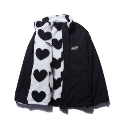 Reversible lovecore jacket - hearts - jacket - kawaii - outerwear - pink