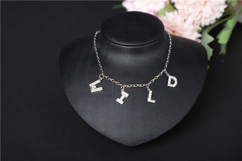 Rhinestone daddy necklace - chain necklace - choker - necklaces - custom