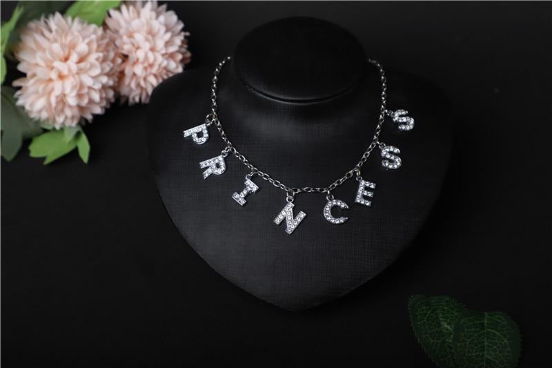 Rhinestone daddy necklace - chain necklace - choker - necklaces - custom