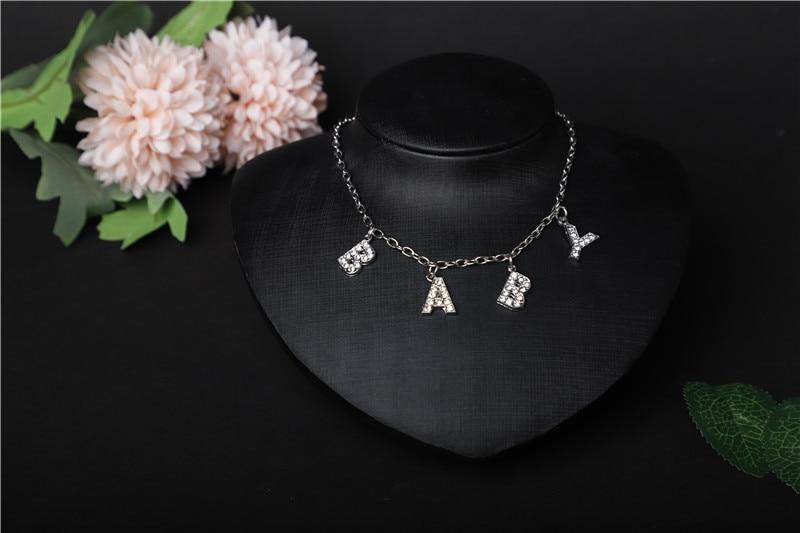 Rhinestone daddy necklace - chain necklace - choker - necklaces - custom