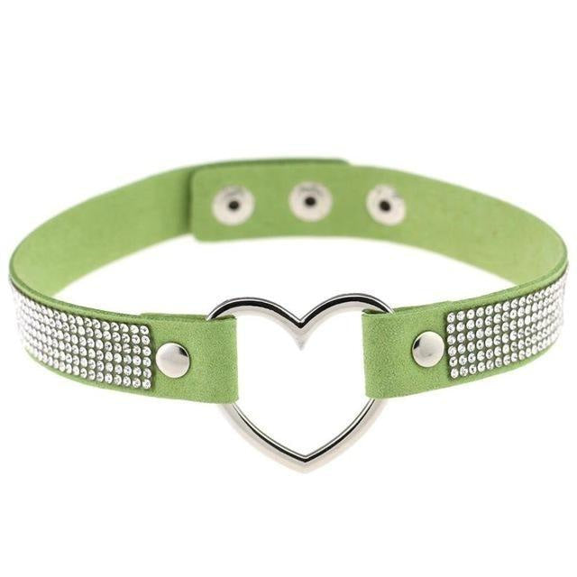 Rhinestone heart choker - bedazzled - choker - necklace - necklaces - chokers