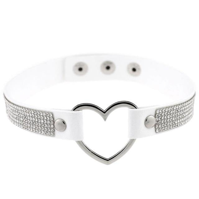 Rhinestone heart choker - bedazzled - choker - necklace - necklaces - chokers