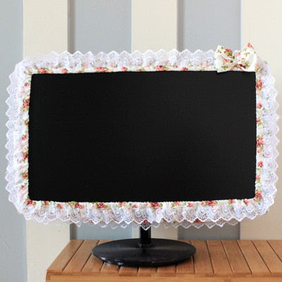 Ribbon & bows monitor cover - kawaii - lace - pastel - ruffled - screen cover