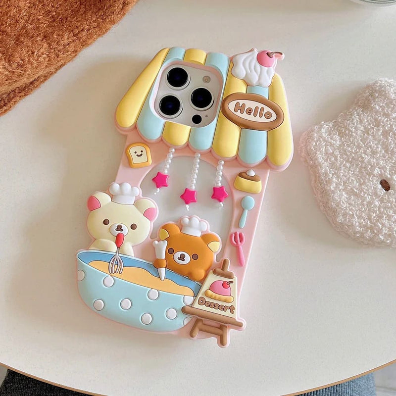 Kawaii rilakkuma bear coffee cafe iphone case mobile cover