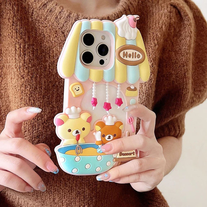 Kawaii rilakkuma bear coffee cafe iphone case mobile cover