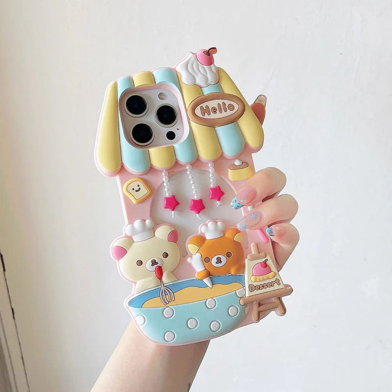 Kawaii rilakkuma bear coffee cafe iphone case mobile cover