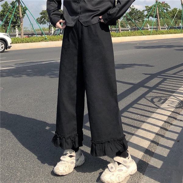 Classy Casual Ruffled Bell Bottom Bloomer Pants | Kawaii Babe