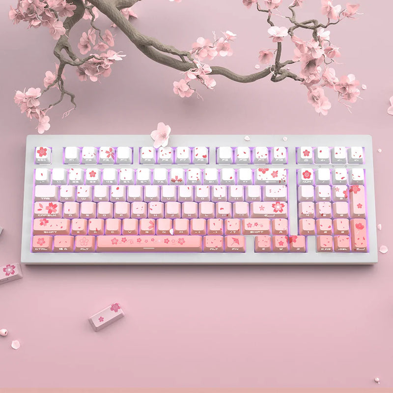 Sakura blossom backlit key caps full set - cherry blossom - japanese blossoms - light up - sakura