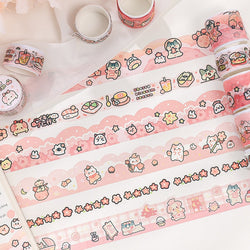 Sakura blossom washi tape - cats - kawaii - stationery - stickers - tape