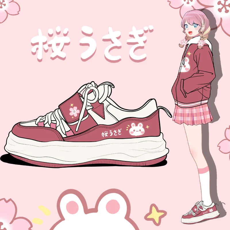 Sakura bunny sneakers - bunny shoes - cherry blossom - blossoms - footwear