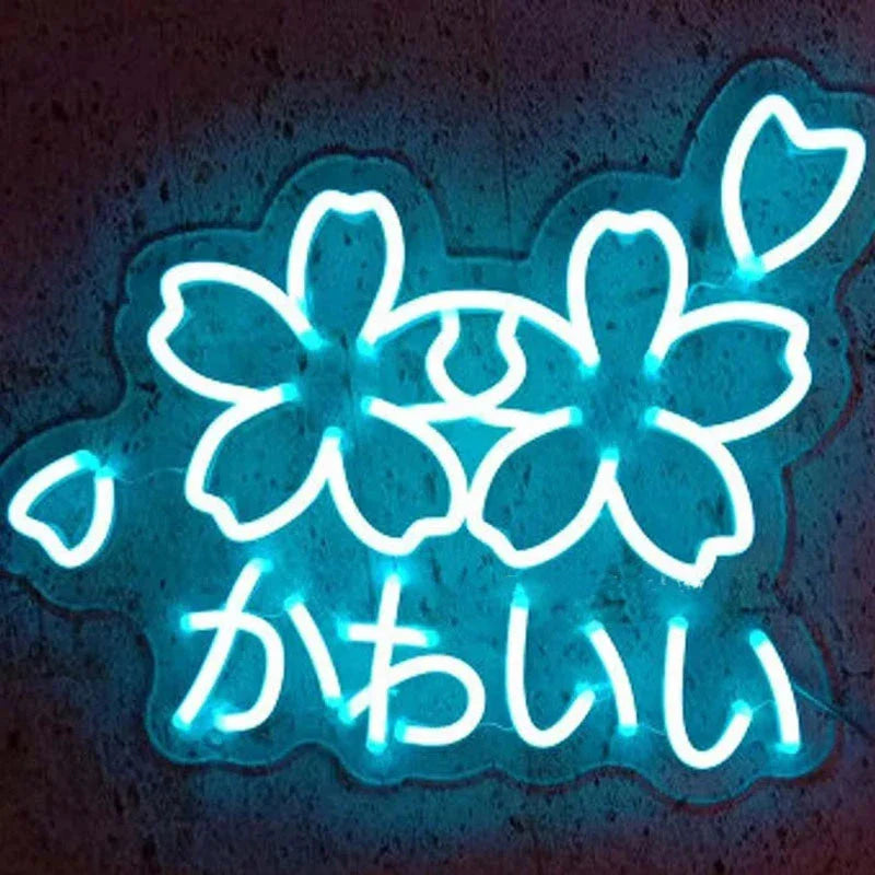 Sakura flower kawaii neon sign - decoration - display lights - kawaii - led - light up sign